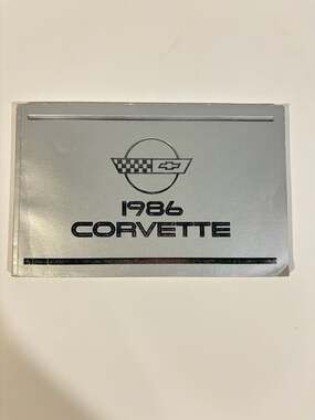 1986 Chevrolet Corvette Owner's Manual Guide